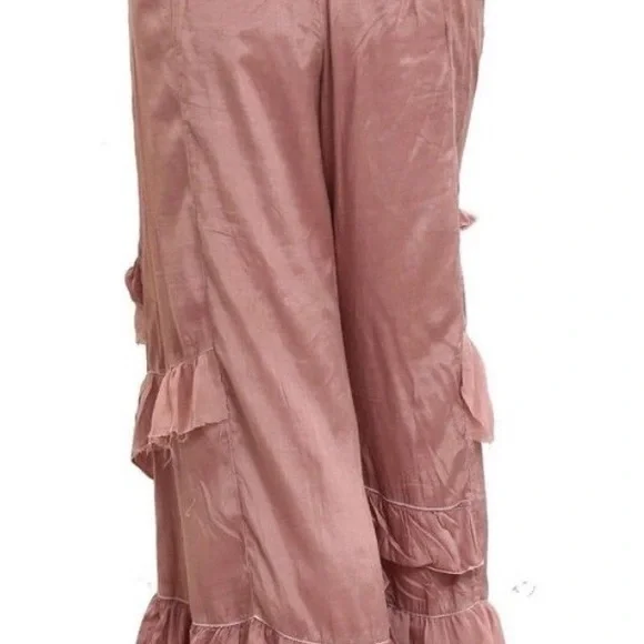 Free People Ruffled Mauve Wide Leg Pants - Picture 5 of 11